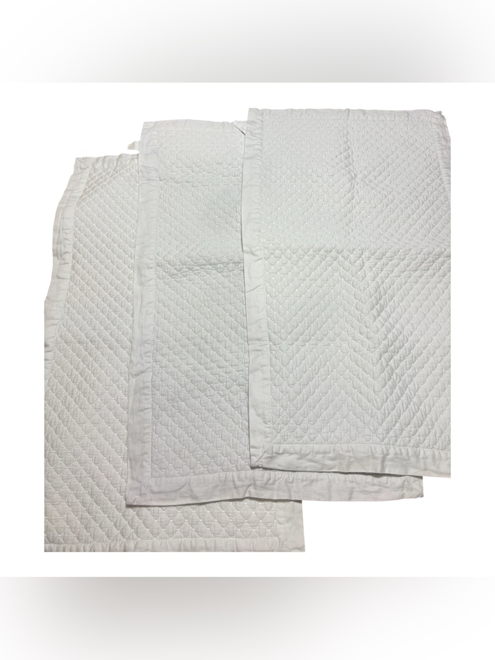 Charter Club Damask King Pillow Shams White Cotton Quilted Set of 3 40x24